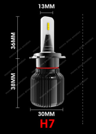 LED ЛАМПА H7 5000K 4500Lm CSP Type 21 (2шт)  